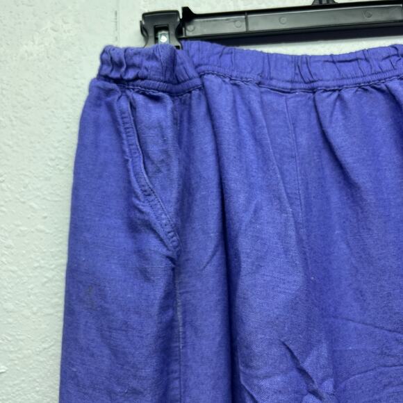 Avenue Linen Blend Cropped High Rise Langelook Beach Womens Pull On Pants 26/28 - Picture 11 of 14